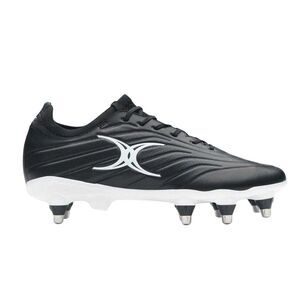 Gilbert Mens Icon Power 8 Leather Soft Ground Rugby Boots / Black